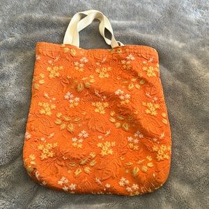 Orange Floral Shoulder Bag